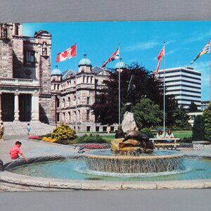 Vintage Postcard - Centennial Fountain Victoria Canada - Wright Everytime